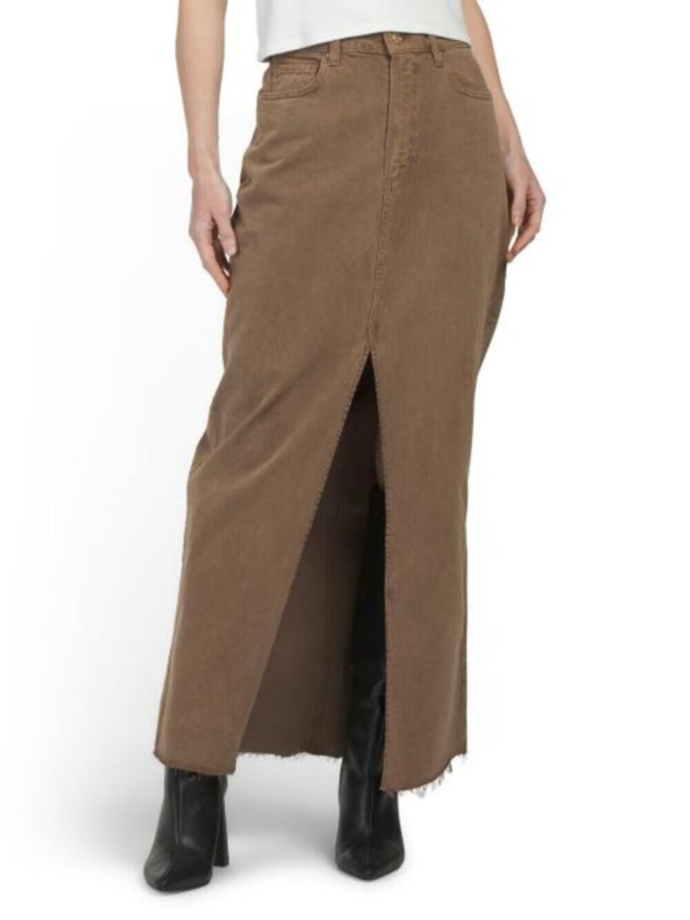 PAIGE Angela Raw Hem Maxi Skirt